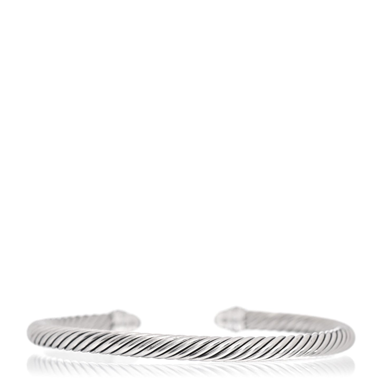 Sterling Silver Pave Diamond 5mm Cable Classics Bracelet