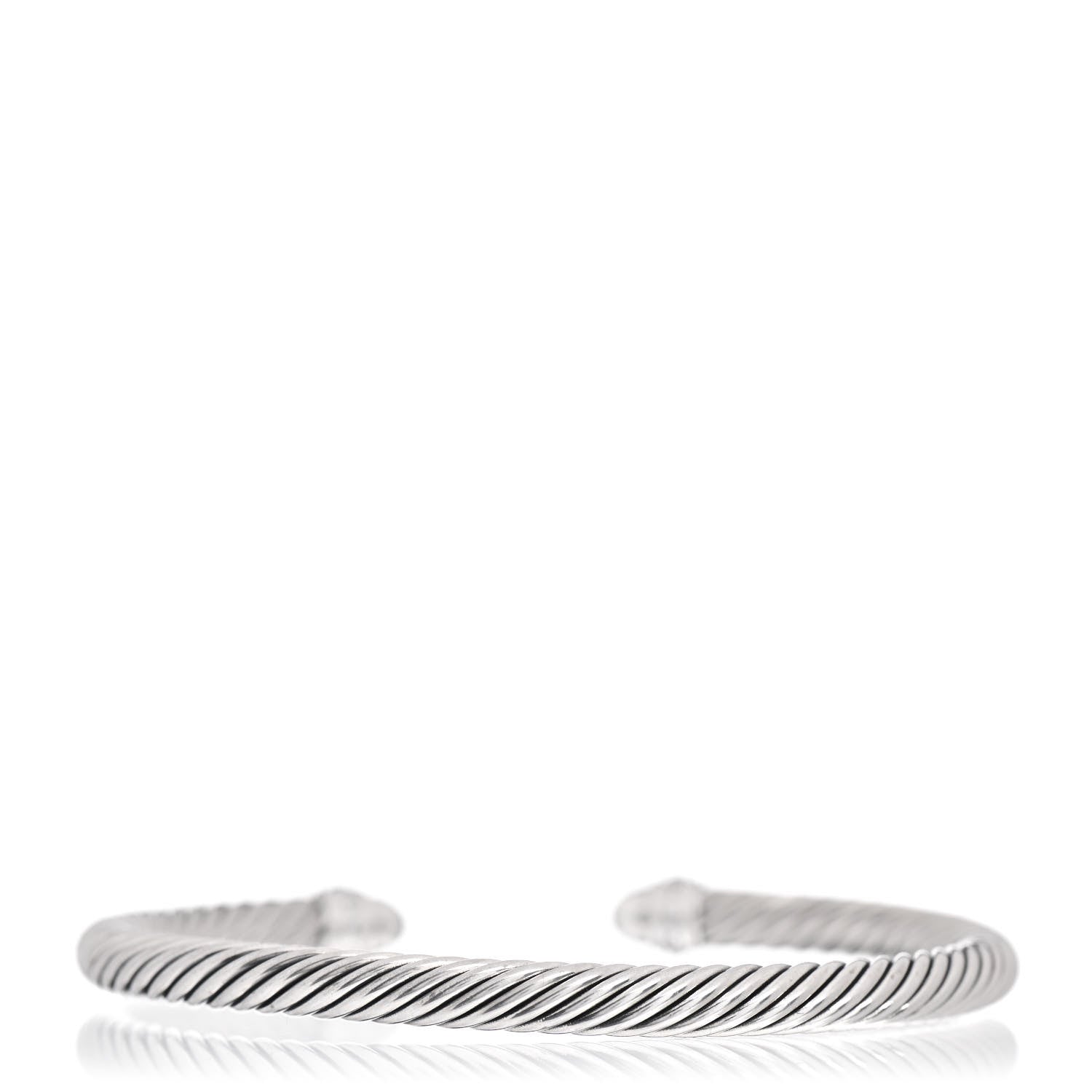 David Yurman Sterling Silver Pave Diamond 5mm Cable Classics Bracelet 3 of 4
