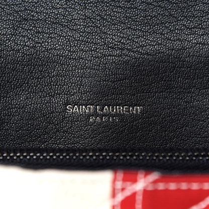 Saint Laurent Canvas Matelasse Chevron American Flag Monogram Medium College Bag Red Blue 7 of 11
