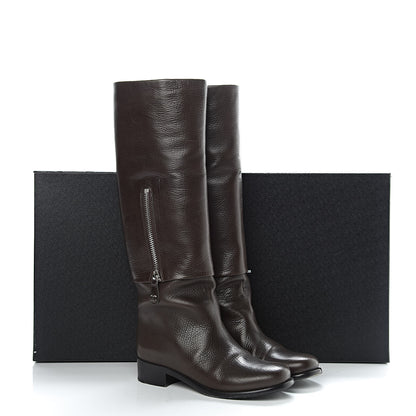 Chanel Calfskin High Boots 38 Dark Brown 15 of 15