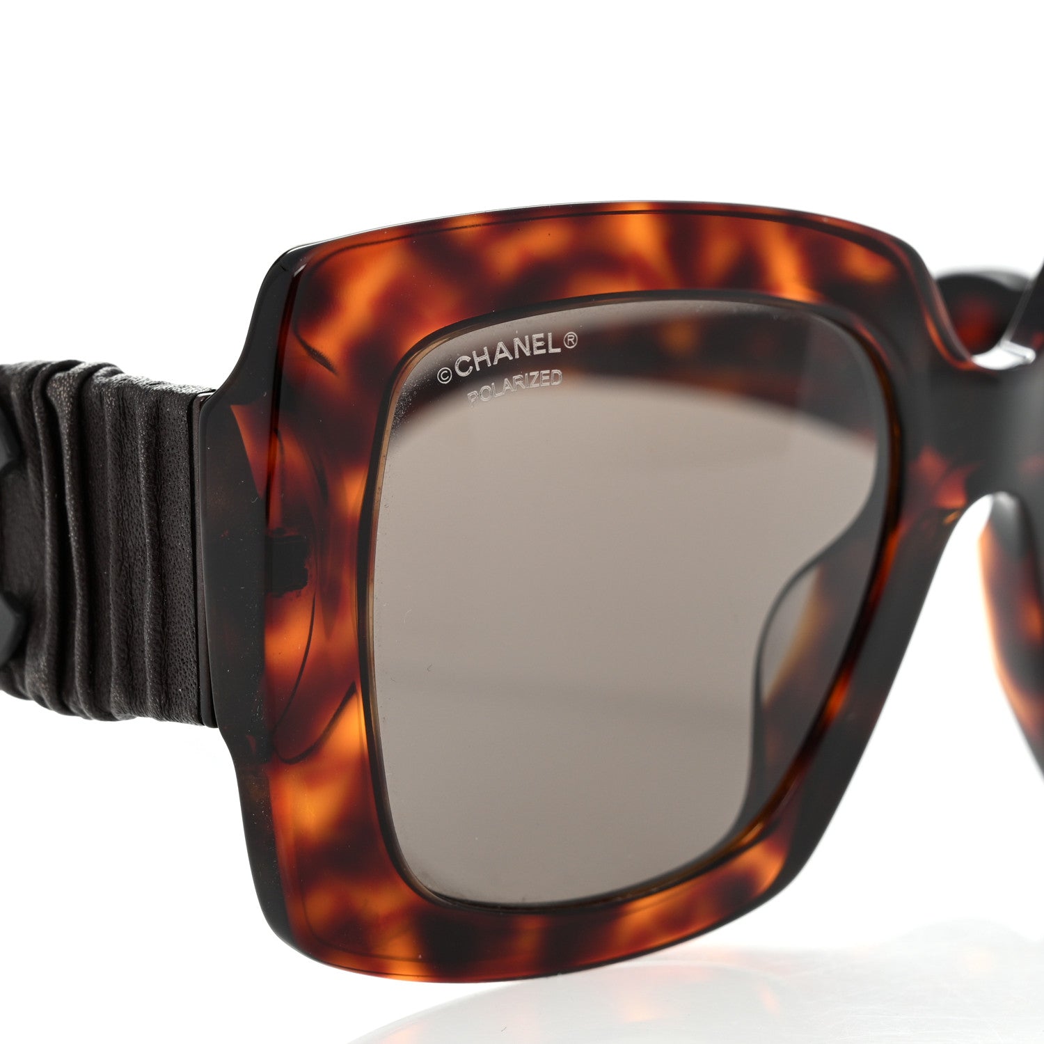 Chanel Acetate Calfskin Polarized Square Sunglasses 5474-Q Tortoise 7 of 8