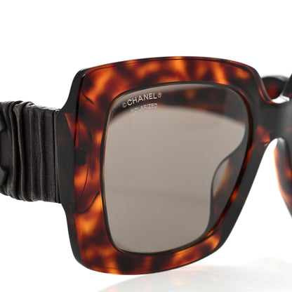 Chanel Acetate Calfskin Polarized Square Sunglasses 5474-Q Tortoise 7 of 8