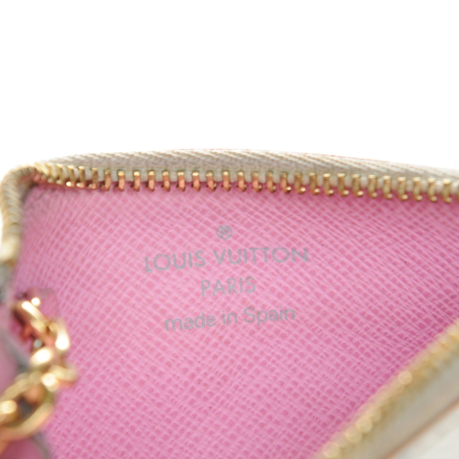 Louis Vuitton Monogram Multicolor Key Pouch White Litchi 6 of 7