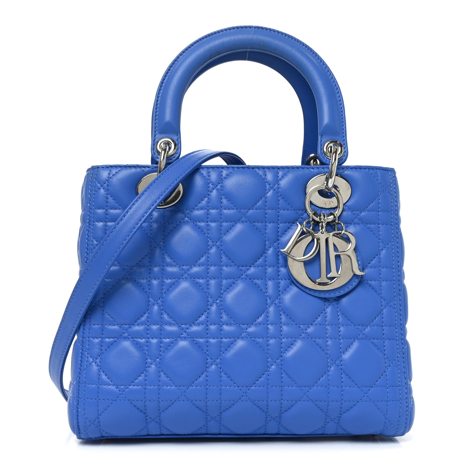 Christian Dior Lambskin Cannage Medium Lady Dior Blue Persan 1 of 10