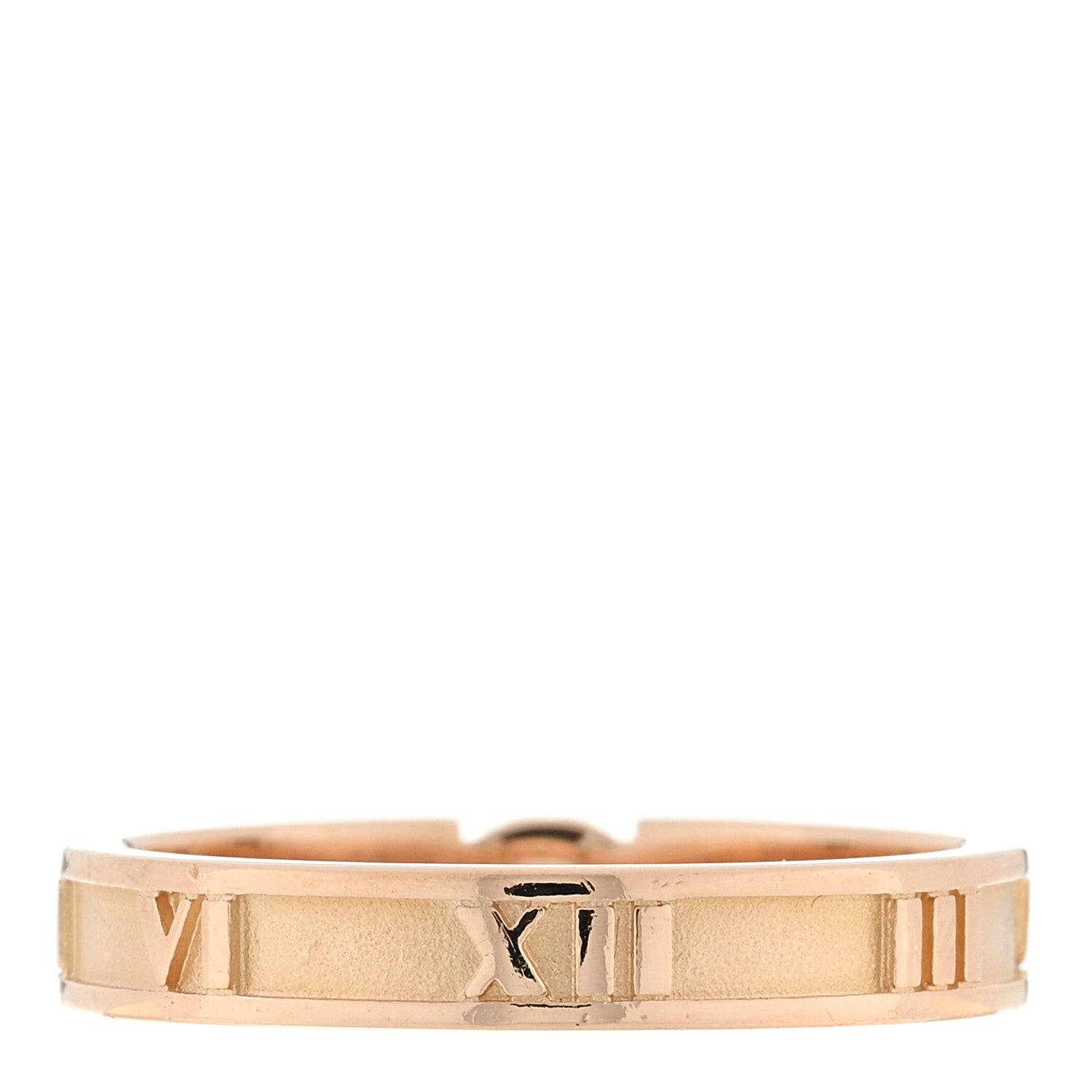 Tiffany 18K Rose Gold Diamond Narrow Atlas Closed Ring 54 6.75 3 of 4