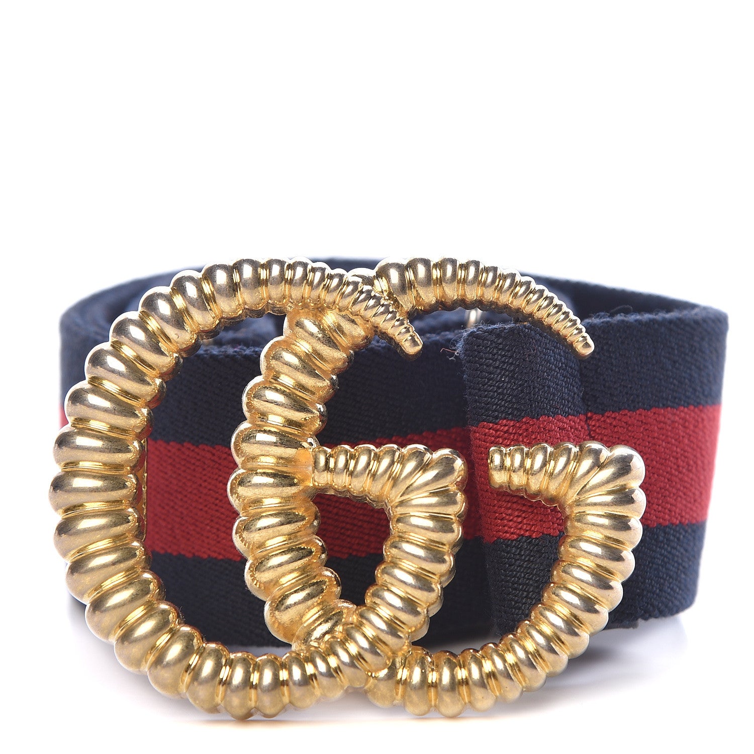 Gucci Canvas Torchon Double G Web Belt 85 34 Navy Red 1 of 5