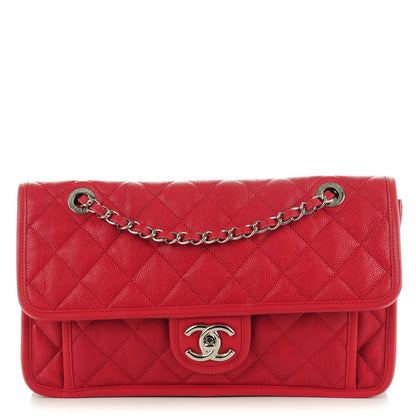 Chanel Caviar Quilted Medium French Riviera Flap Red 1 of 8