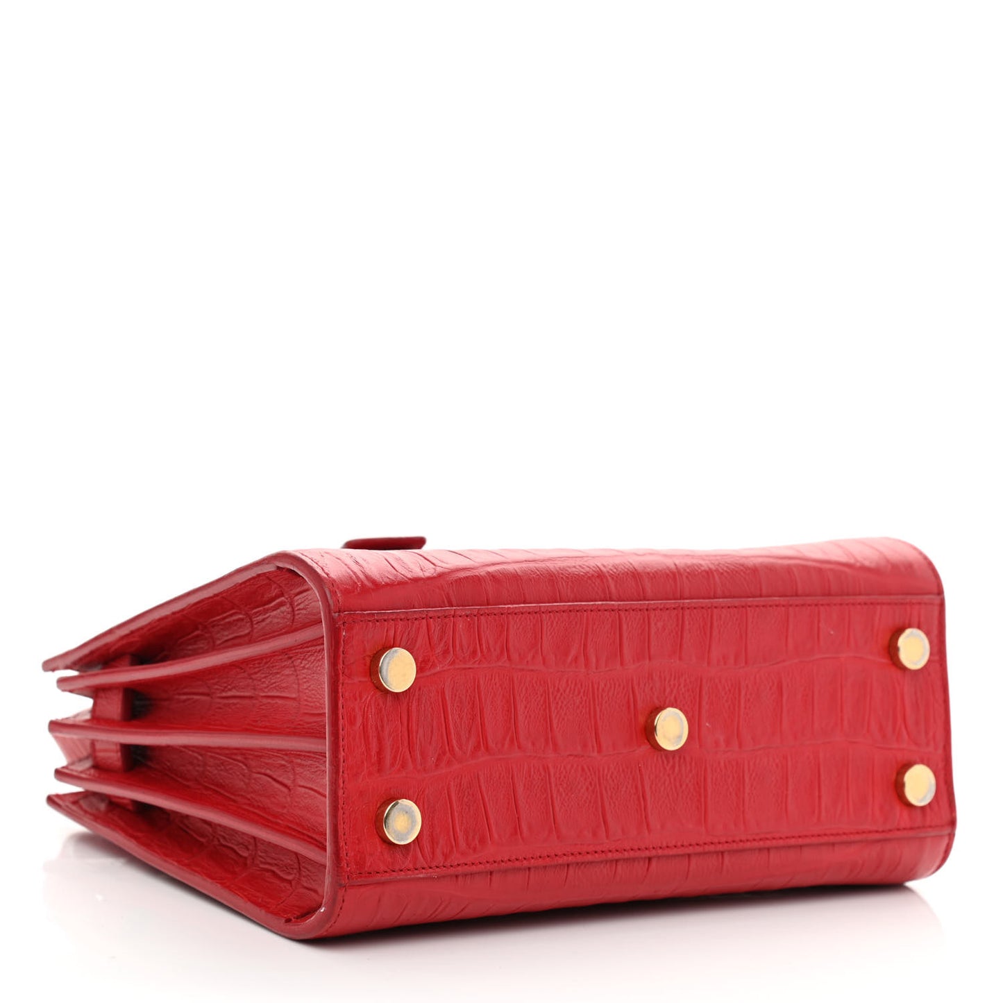 Calfskin Crocodile Embossed Nano Sac De Jour Red