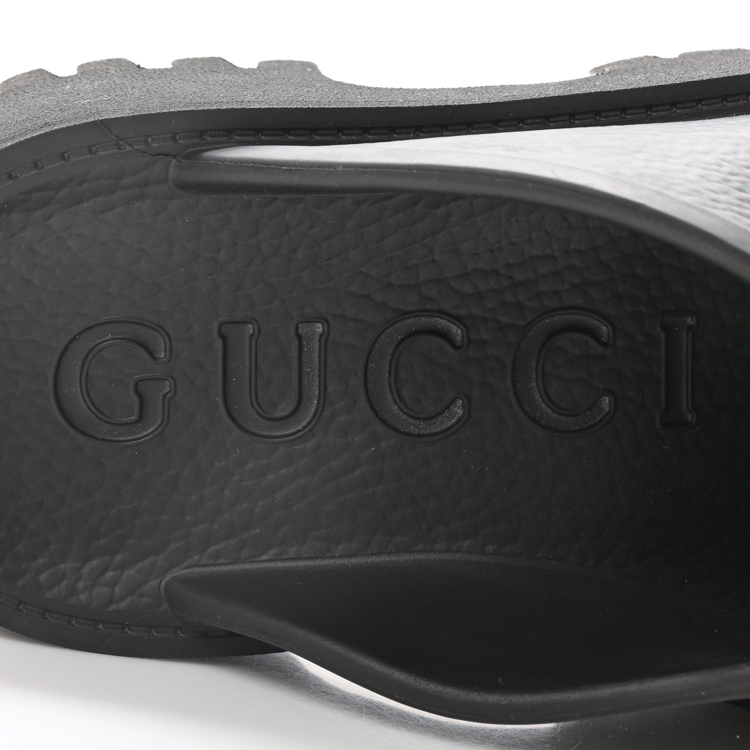 Gucci Rubber GG Monogram Perforated Elea Platform 55mm Lug Sole Sandals 36 Black 8 of 8