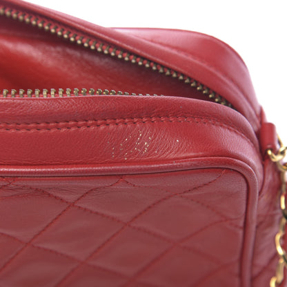 Chanel Lambskin Quilted CC Tassel Camera Case Red 9 of 12