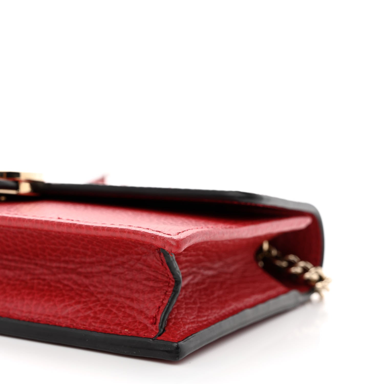 Gucci Dollar Calfskin Interlocking G Chain Wallet Red 10 of 10