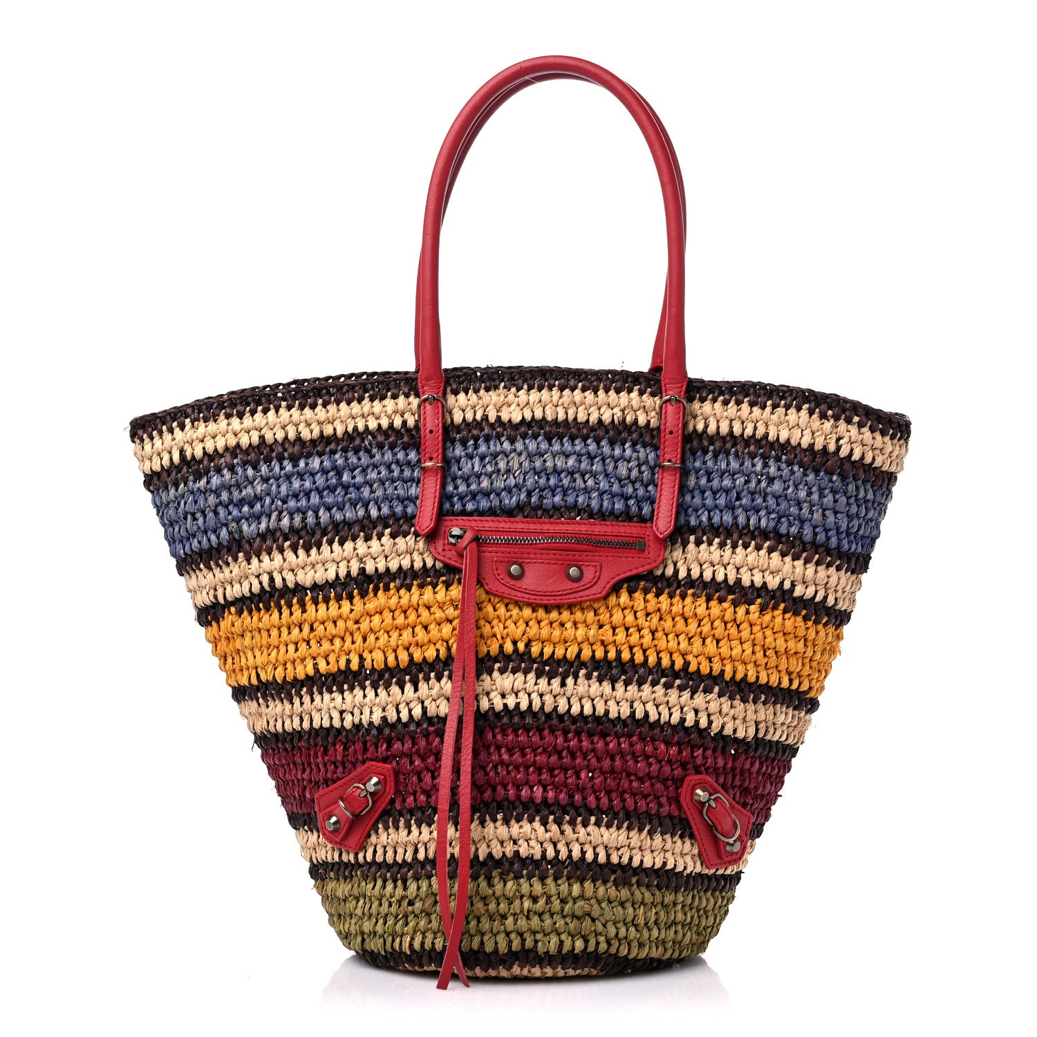 Balenciaga Straw Panier Basket Tote Multicolor 1 of 10