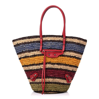 Balenciaga Straw Panier Basket Tote Multicolor 1 of 10