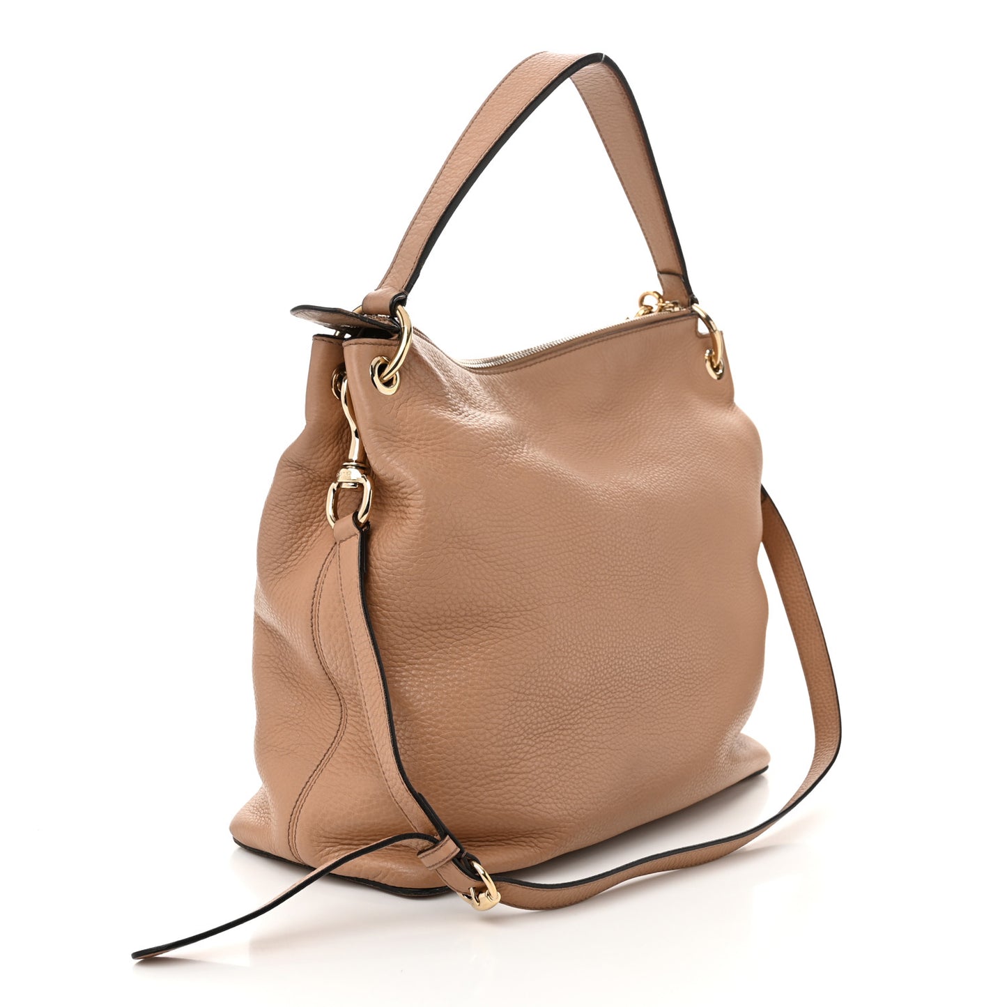 Pebbled Calfskin Large Soho Hobo Camelia