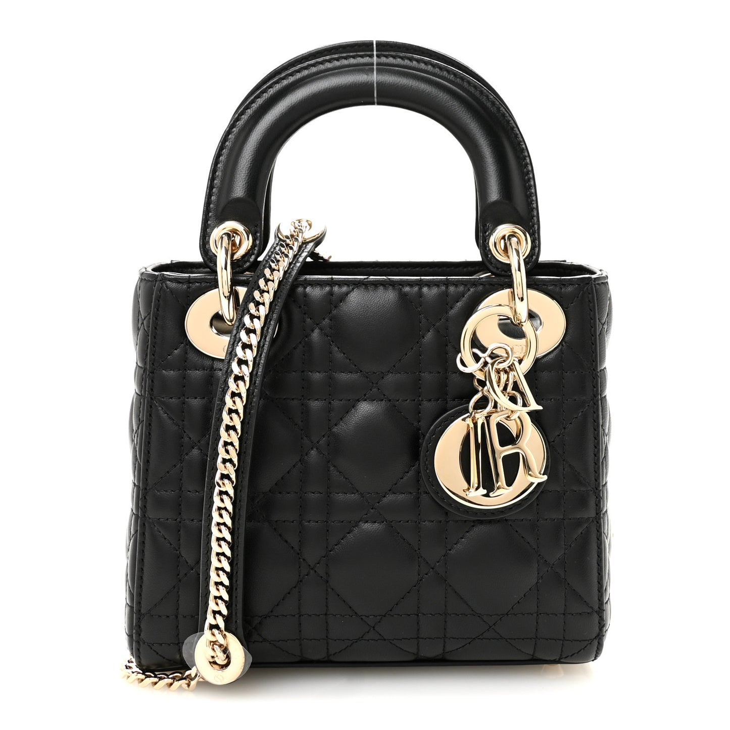 Lambskin Cannage Mini Lady Dior Black