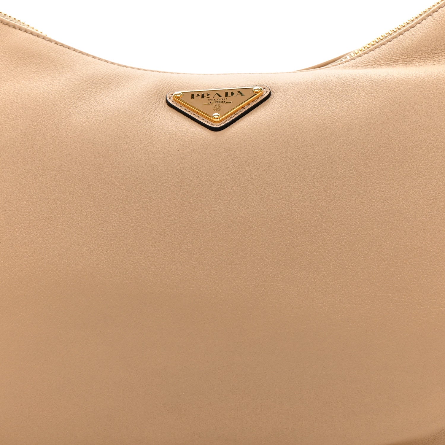 Prada Soft Calfskin Large Aimée Shoulder Bag Travertine 8 of 10