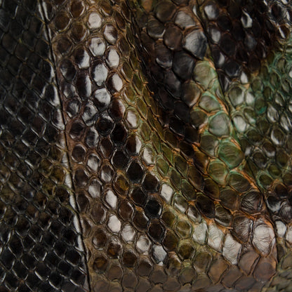 Chanel Python Tassel Drawstring Shoulder Bag Dark Blue Brown 6 of 11