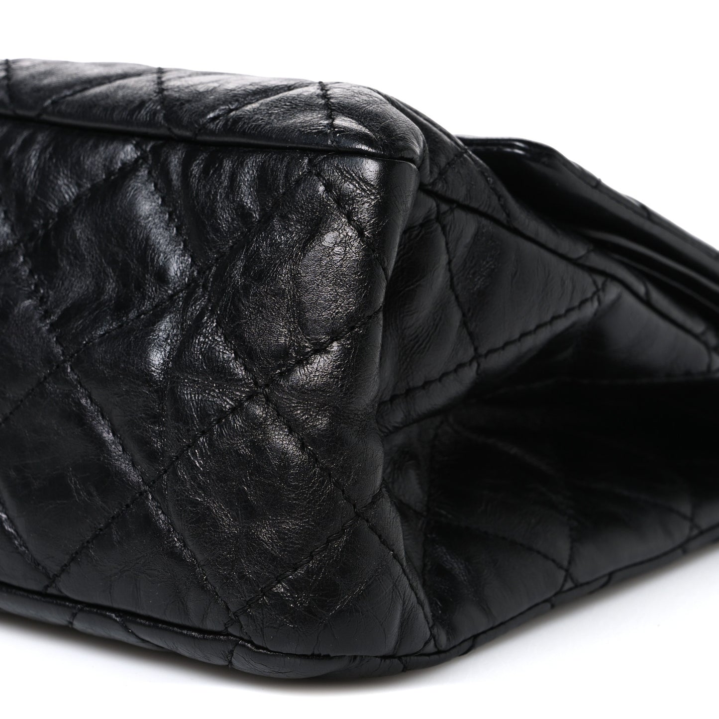 Metallic Aged Calfskin Quilted 2.55 Reissue 227 Flap So Black