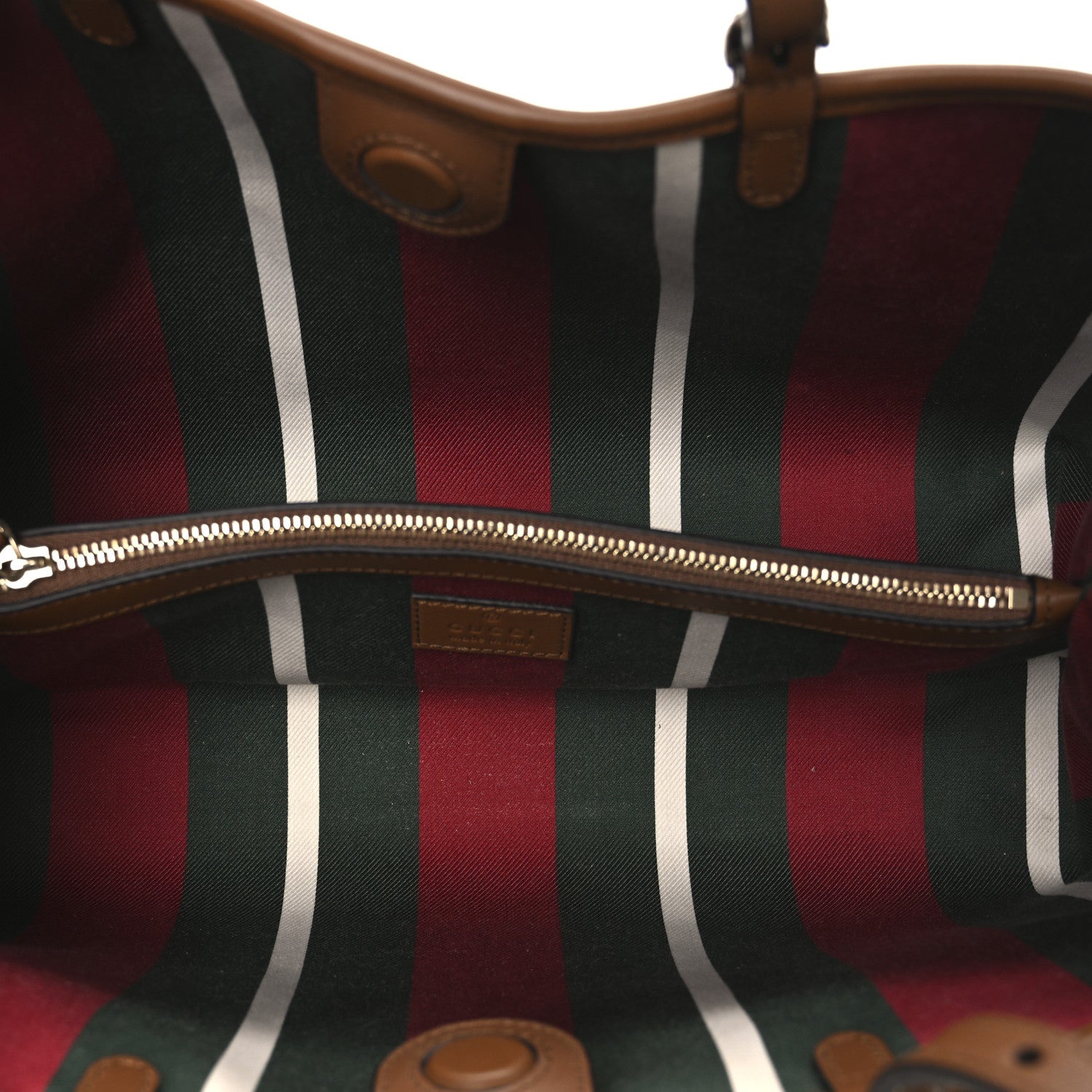 Gucci GG Supreme Monogram Emblem Medium Tote Bag Beige Dark Brown 5 of 11