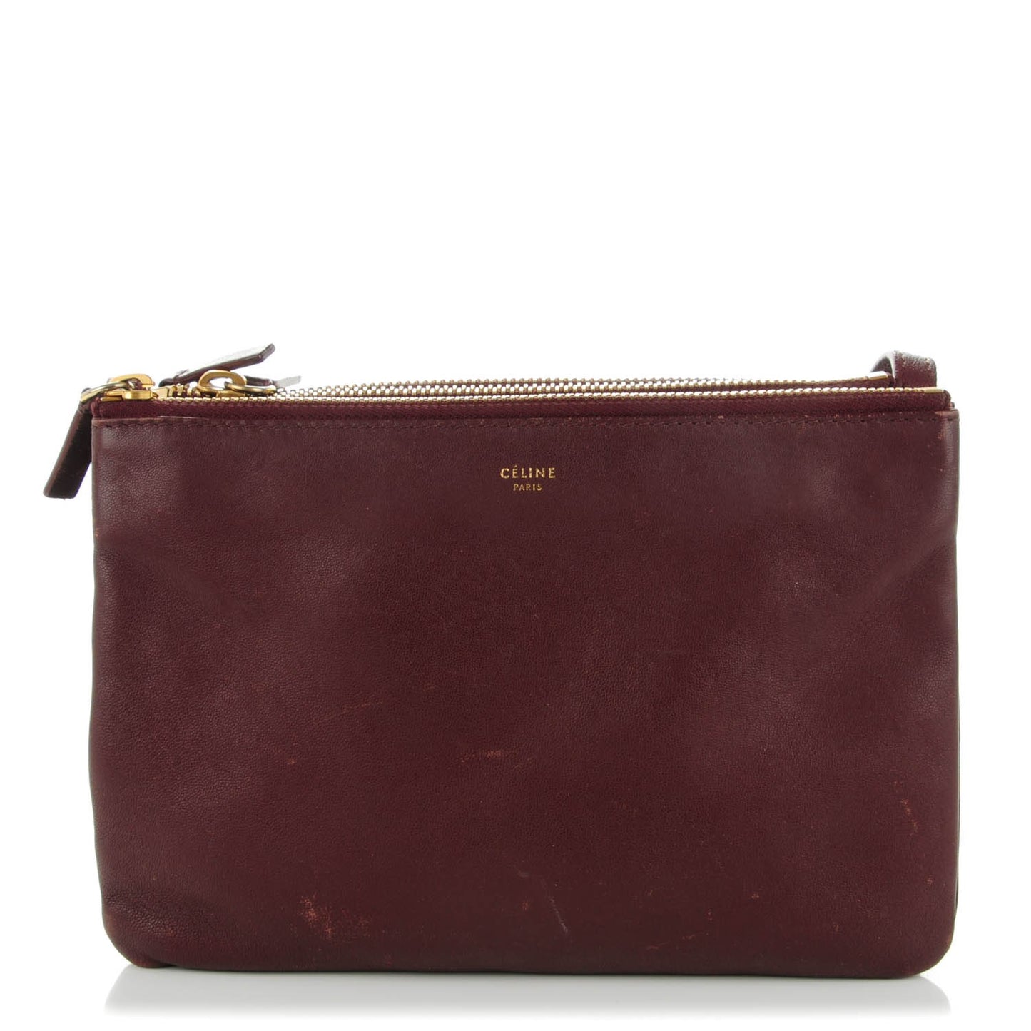 Smooth Lambskin Small Trio Crossbody Bag Burgundy
