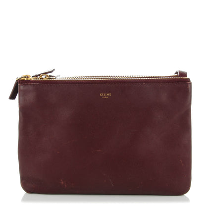 Celine Smooth Lambskin Small Trio Crossbody Bag Burgundy 1 of 10