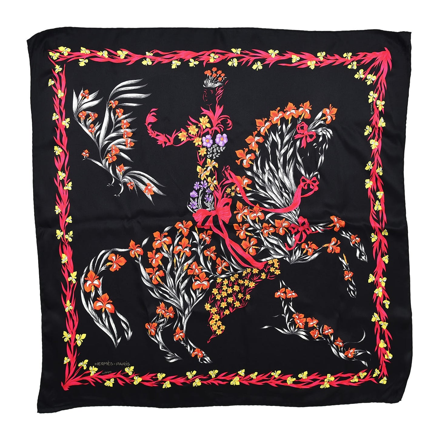 Silk Cheval Fleuri Scarf 70