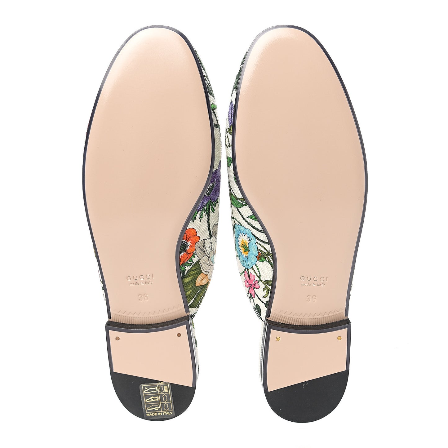 Canvas Flora Womens Princetown Slippers 36 White Multicolor
