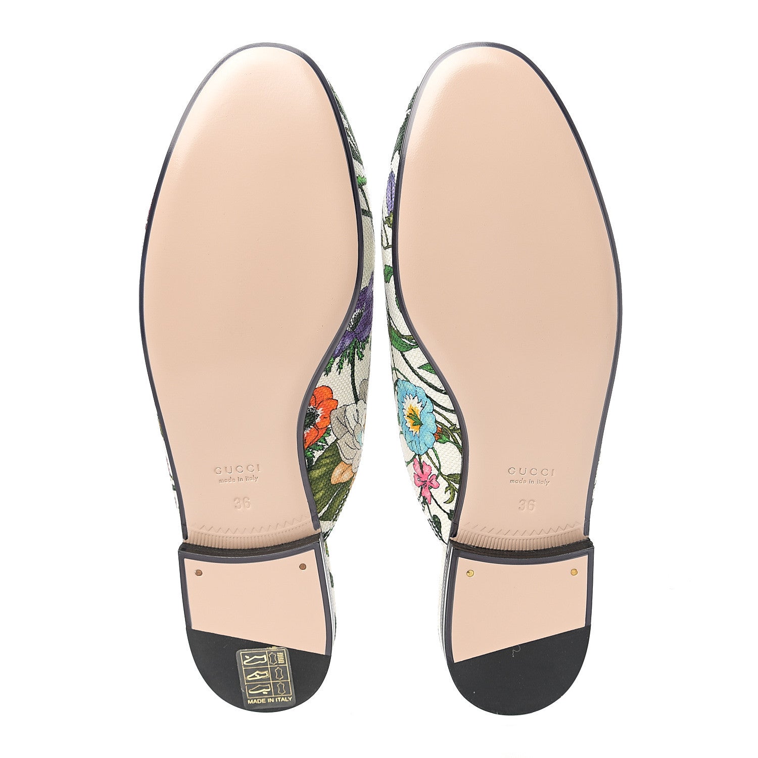 Gucci Canvas Flora Womens Princetown Slippers 36 White Multicolor 5 of 9