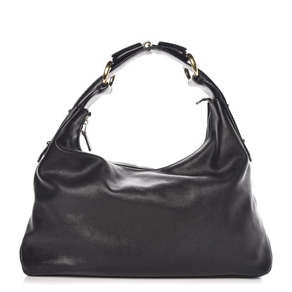 Gucci Calfskin Medium Horsebit Chain Hobo Black 1 of 9