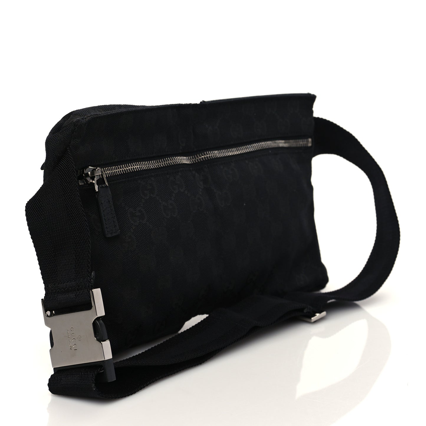 GG Monogram Double Pocket Belt Bag Black
