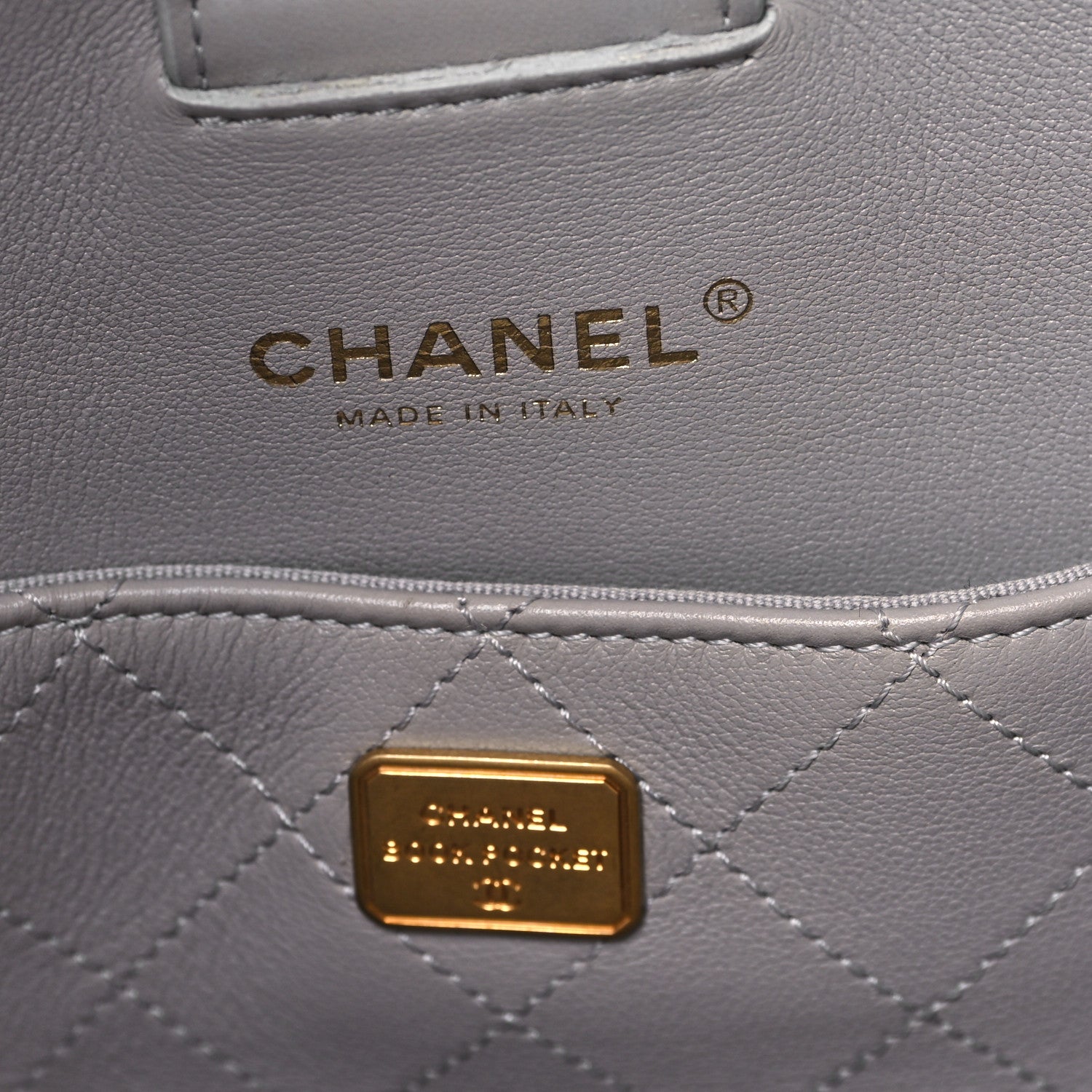 Chanel Calfskin Quilted Book Pocket Shopping Tote Grey 6 of 10
