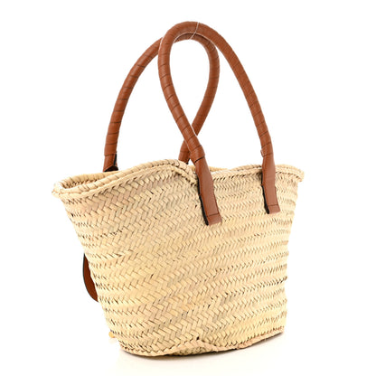 Chloe Raffia Small Grain Calfskin Medium Marcie Basket Tan 3 of 11