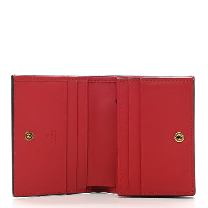 Gucci Calfskin Queen Margaret Card Case Wallet Blue Agata Hibiscus Red Mystic White 5 of 7