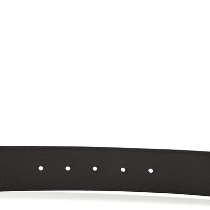 Gucci Textured Dollar Calfskin Nickel Double G 40mm Belt 90 36 Dark Cocoa 5 of 5