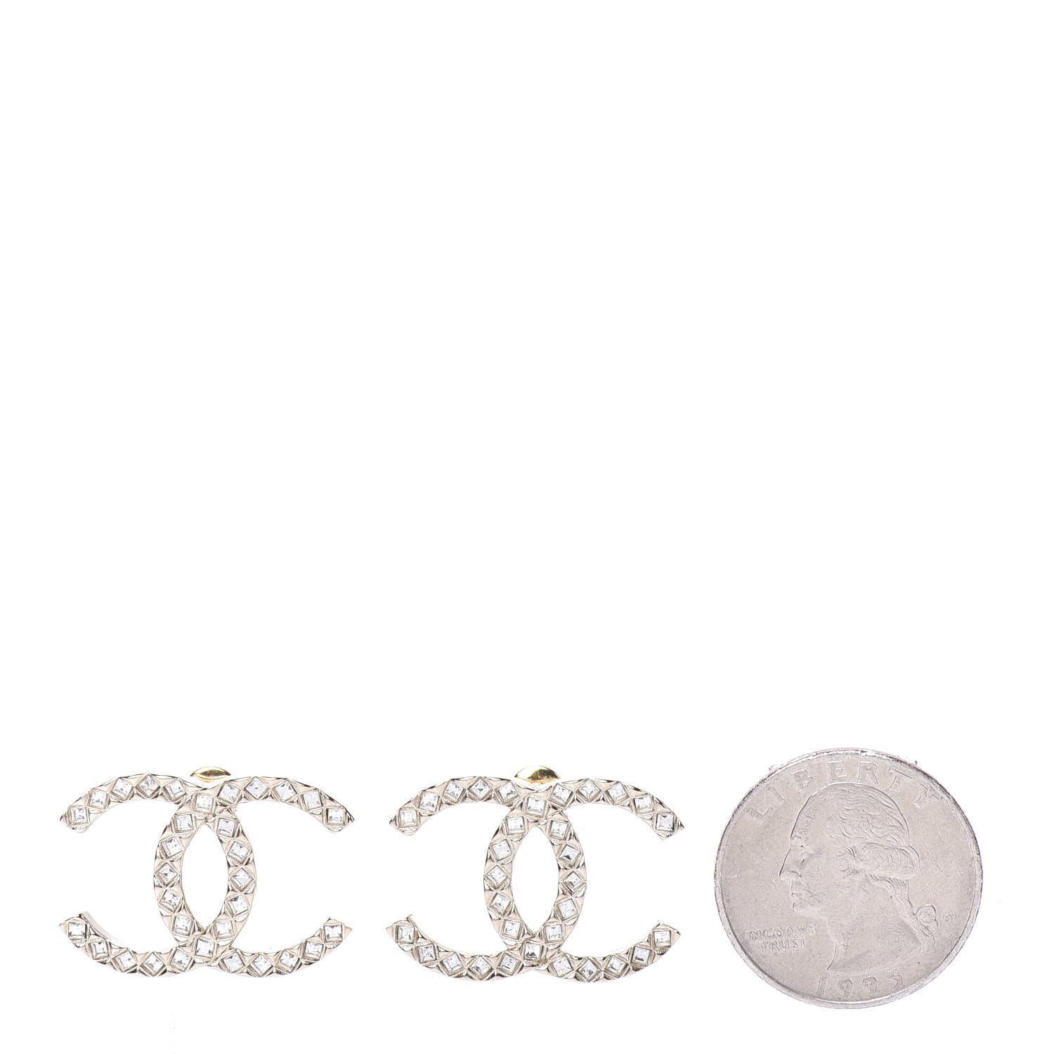 Chanel Baguette Crystal High Society CC Earrings Gold 2 of 5