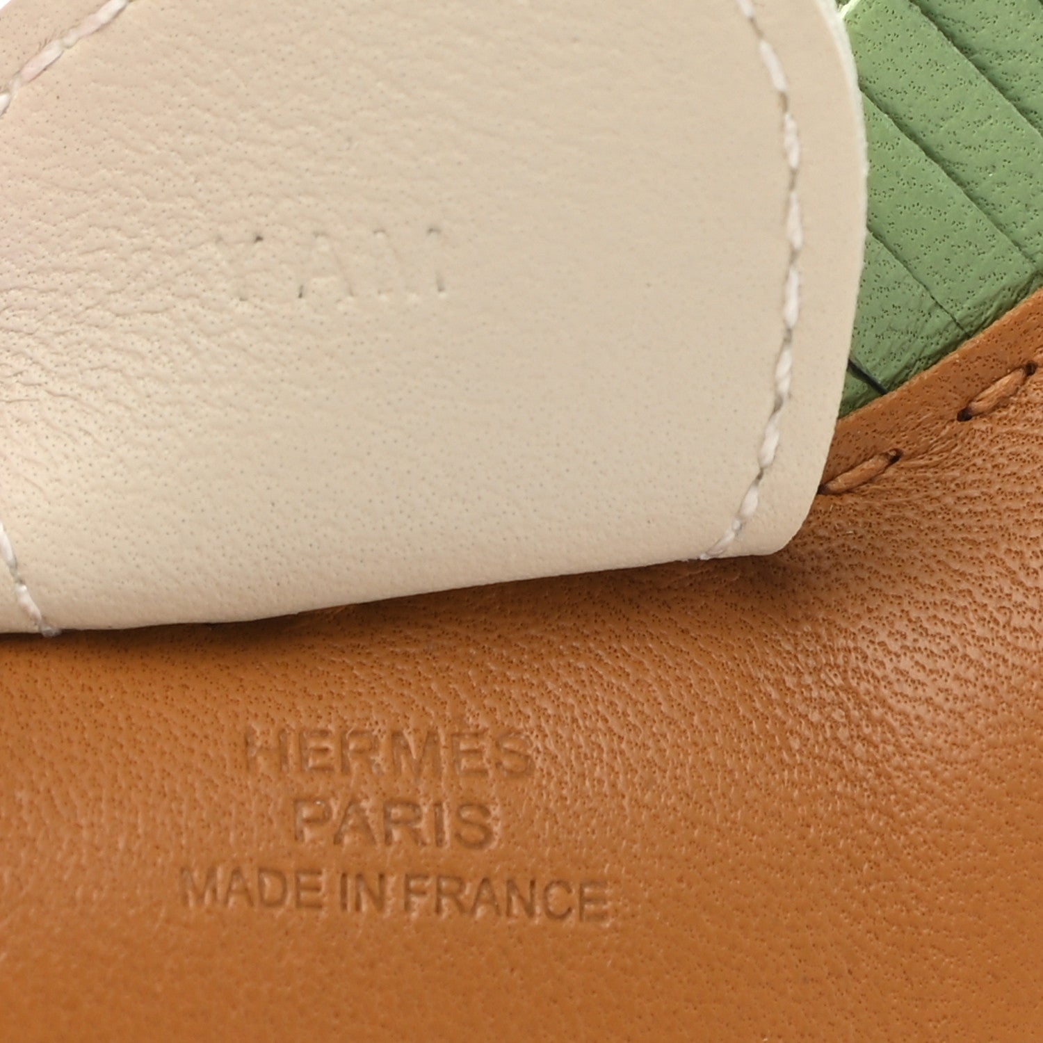 Hermes Milo Lambskin Grigri Rodeo Horse Bag Charm MM Sesame Vert Criquet Craie 3 of 4