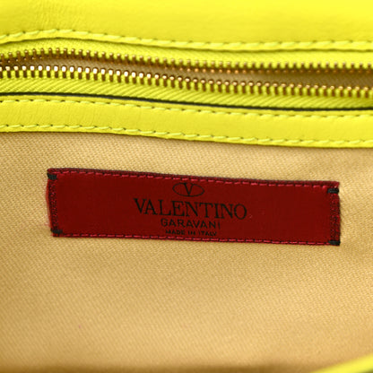 Valentino Garavani Vitello Small Glam Lock Rockstud Flap Neon Yellow 6 of 16