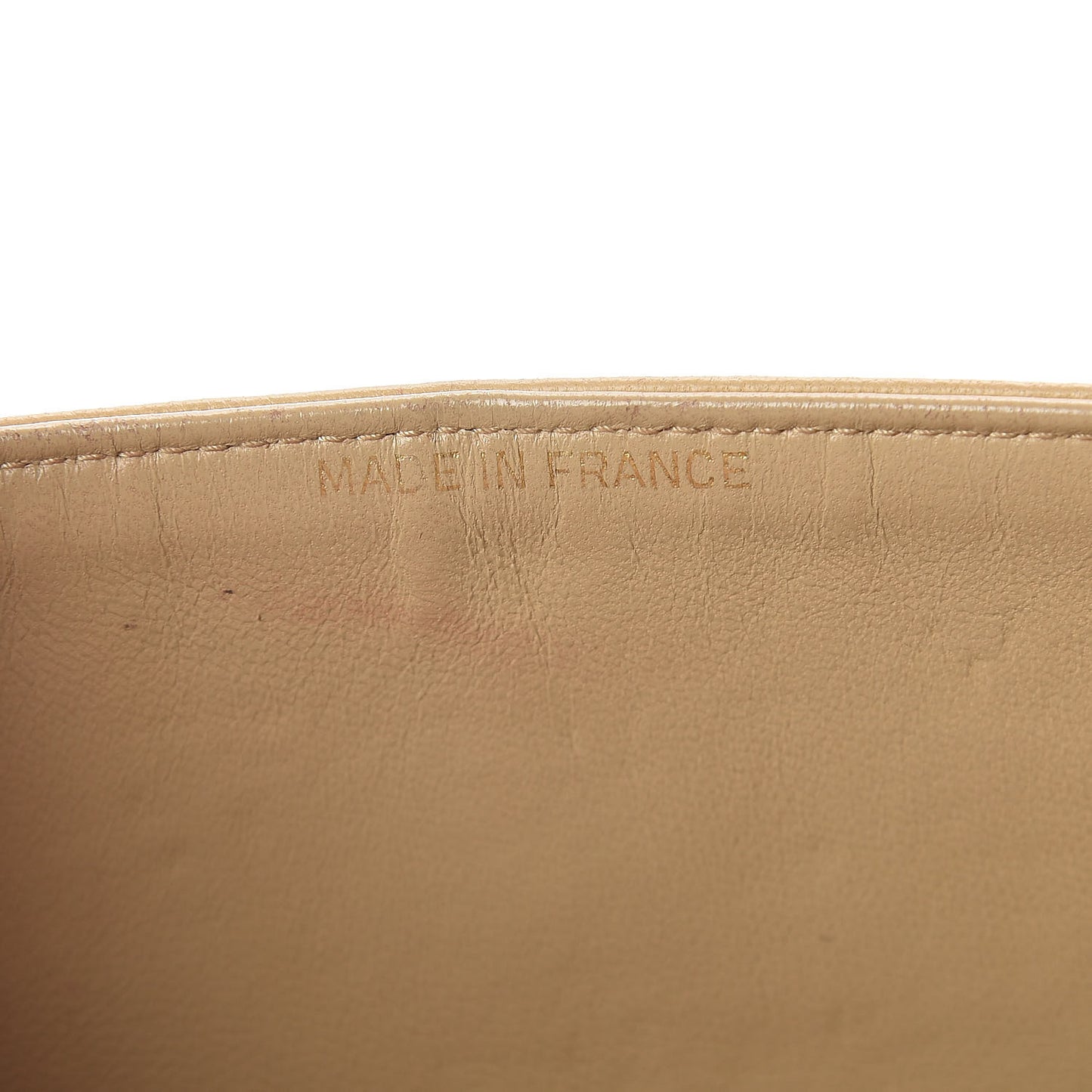 Lambskin Quilted Medium Double Flap Beige