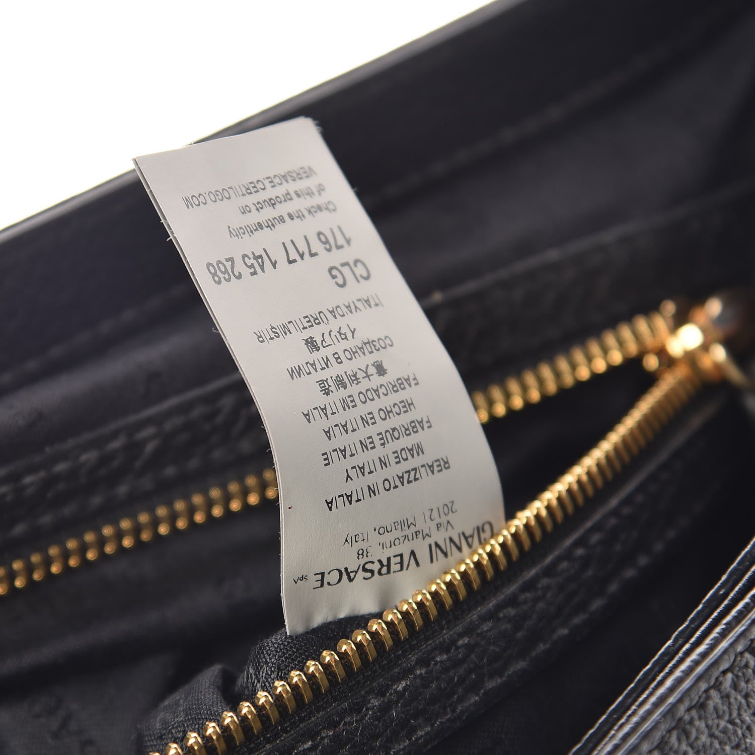 Versace Grained Calfskin Medusa Head Messenger Bag Black 9 of 9