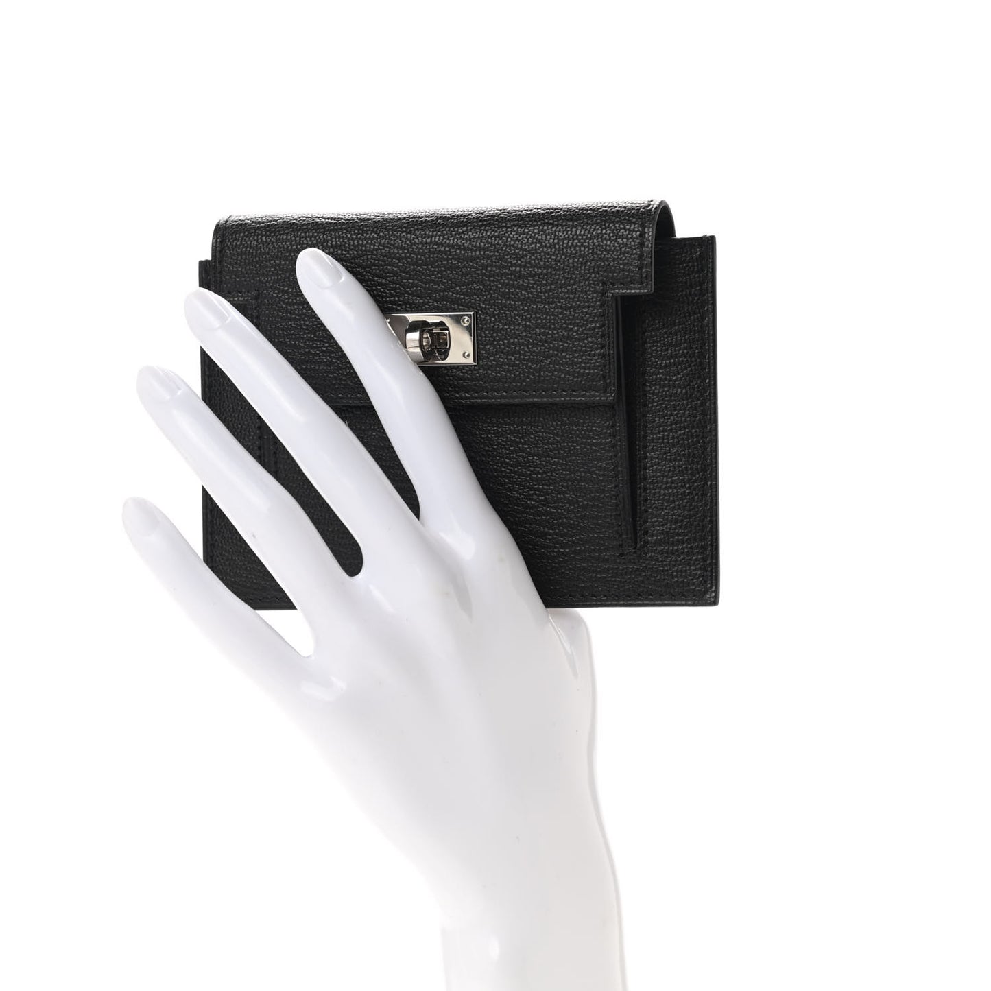 Chevre Mysore Kelly Pocket Compact Wallet Black