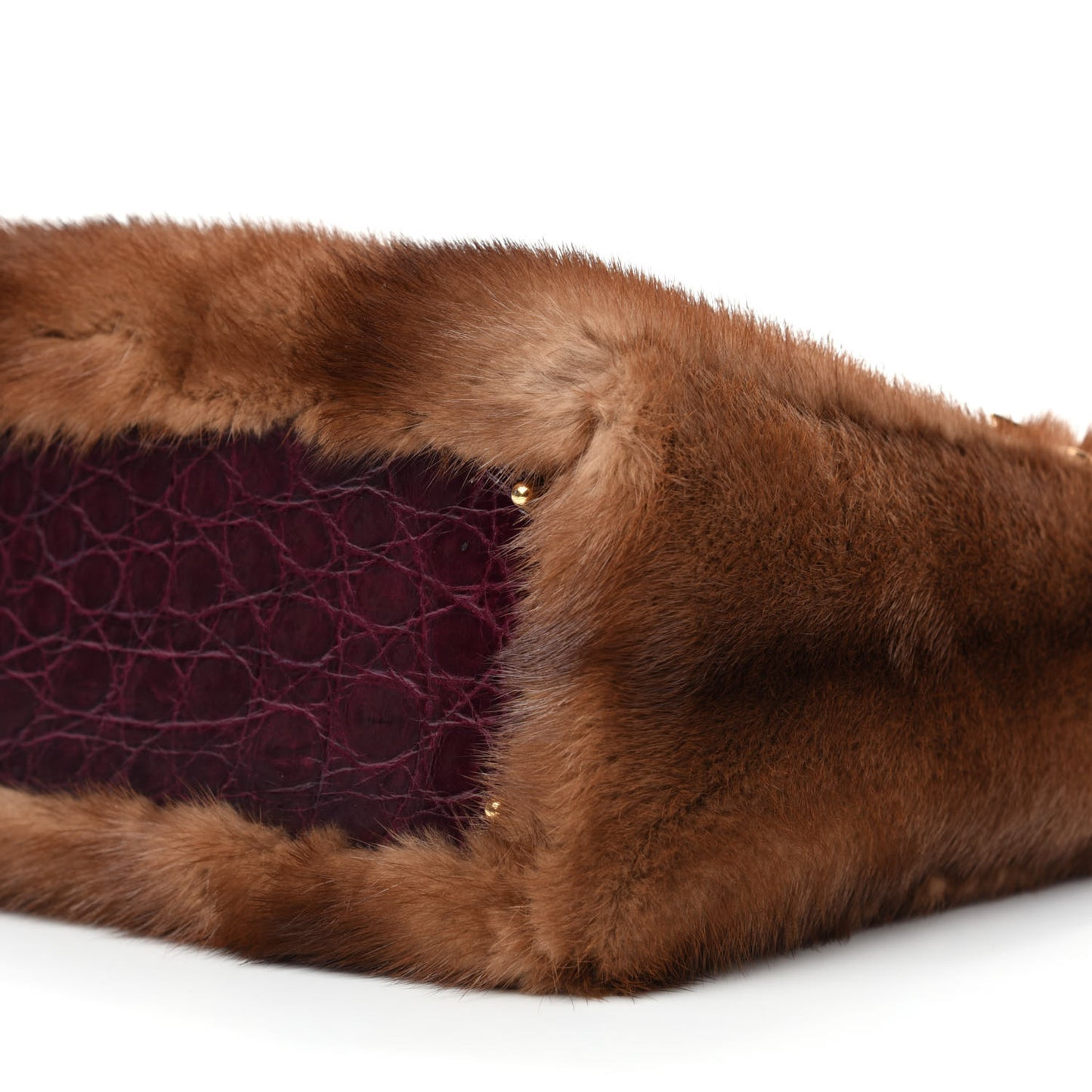 Mink Fur Crocodile Lady Dior Brown