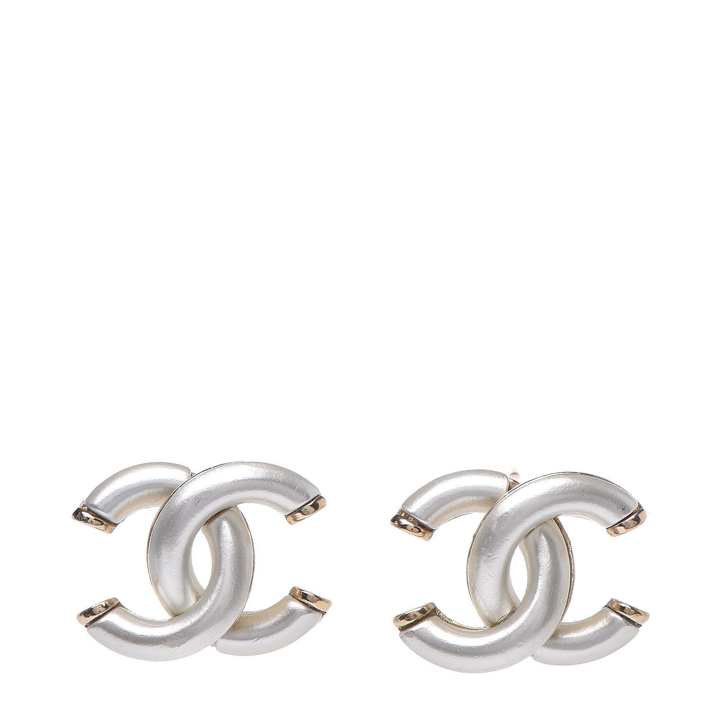 Metal CC Earrings Silver Gold