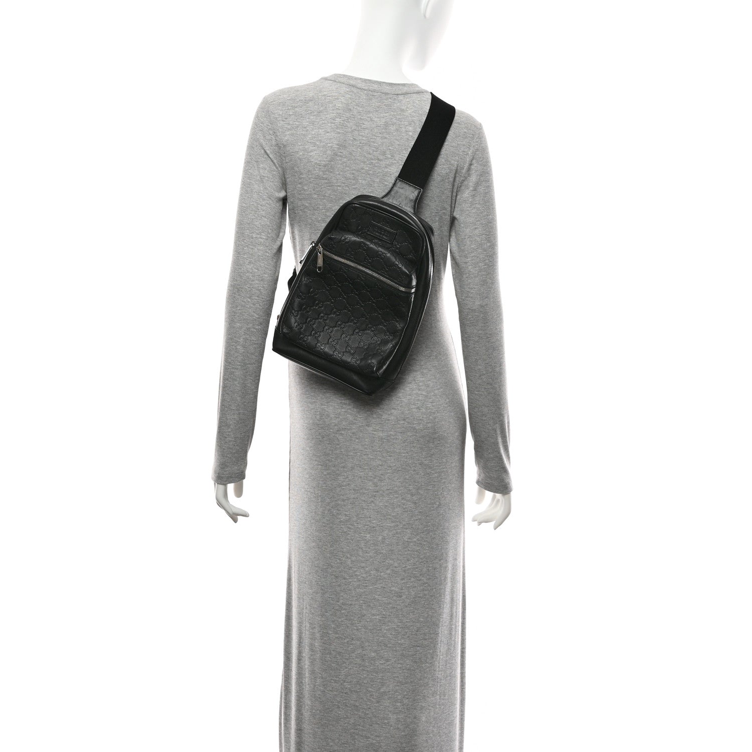 Gucci Guccissima Sling Backpack Black 2 of 11