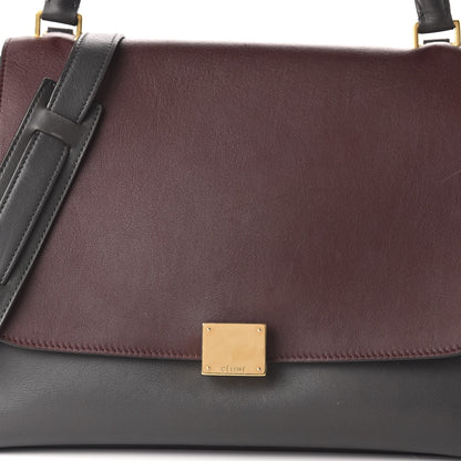 Celine Smooth Calfskin Suede Medium Tri-Color Trapeze Burgundy 9 of 11
