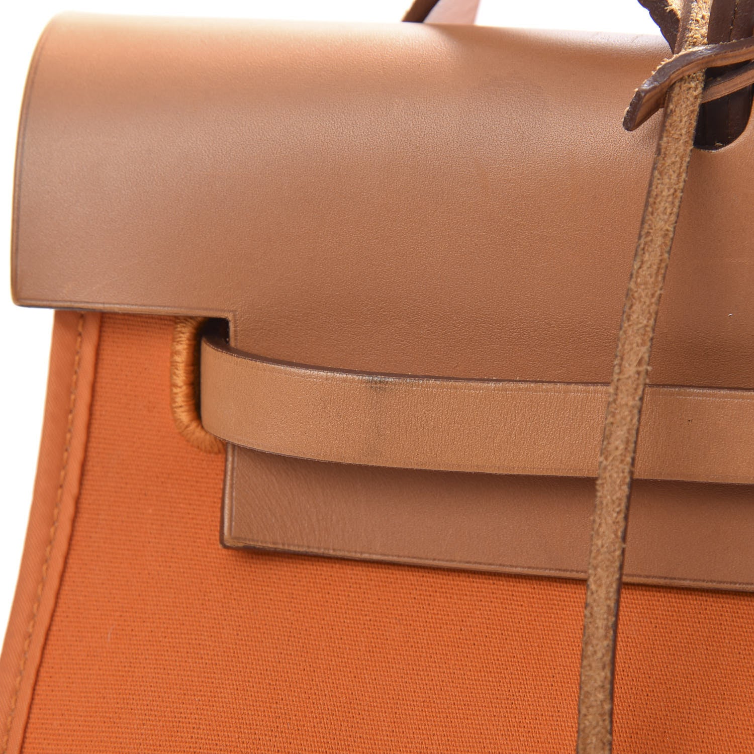 Hermes Vache Hunter Toile Herbag Zip 39 PM Orange 17 of 19