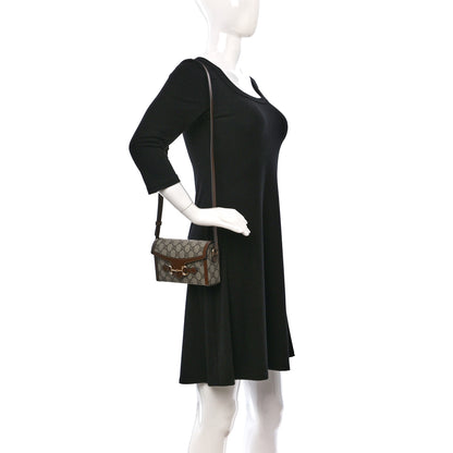 Gucci GG Supreme Monogram Mini Horsebit 1955 Shoulder Bag Beige Brown Sugar 2 of 9
