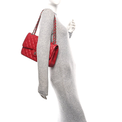 Chanel Caviar Quilted Jumbo Double Flap Dark Red 2 of 11