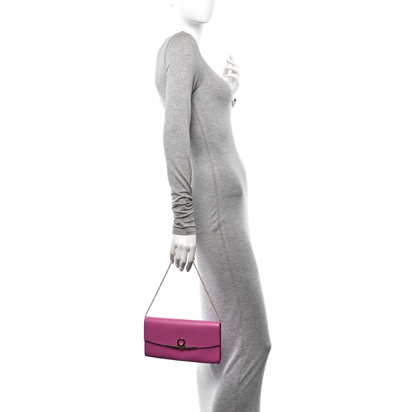 Hammered Calfskin Mini Gancini Icona Bag Pink