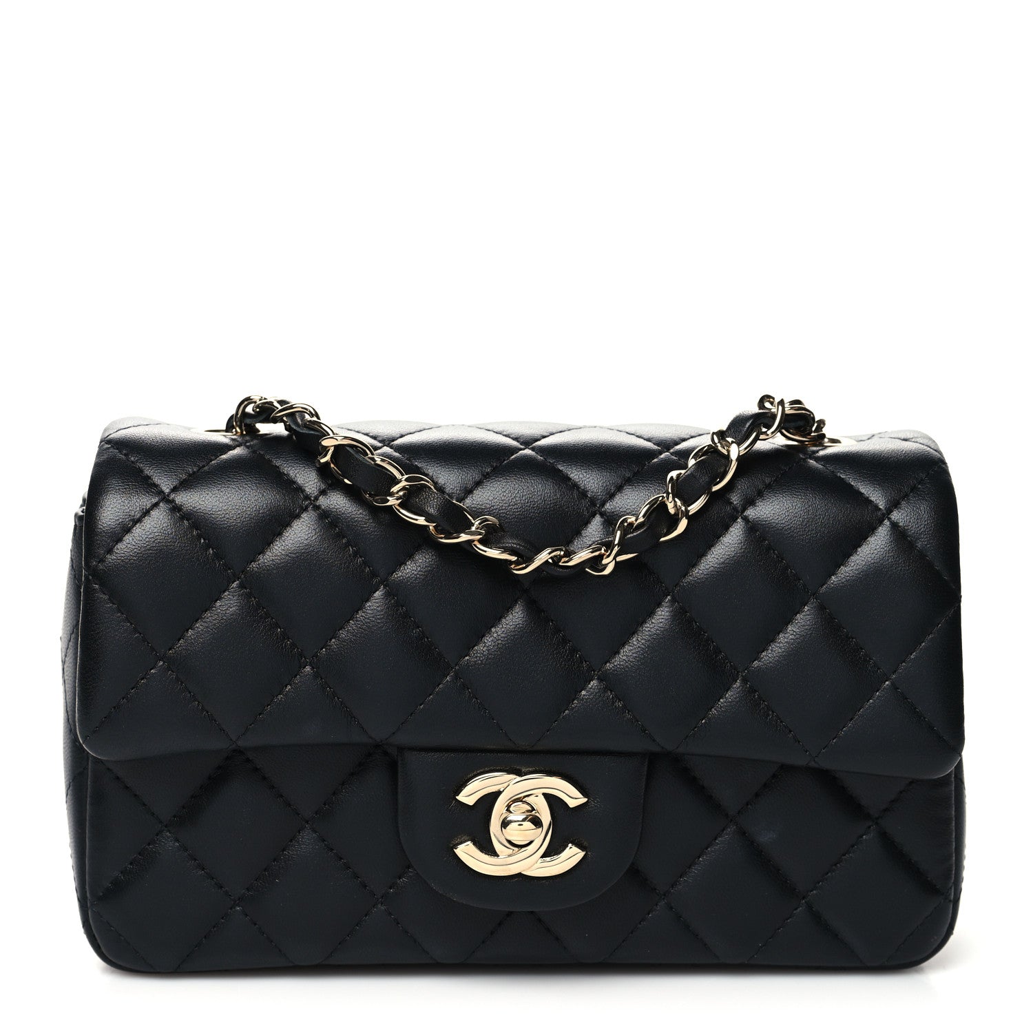 Chanel Lambskin Quilted Mini Rectangular Flap Black 1 of 10