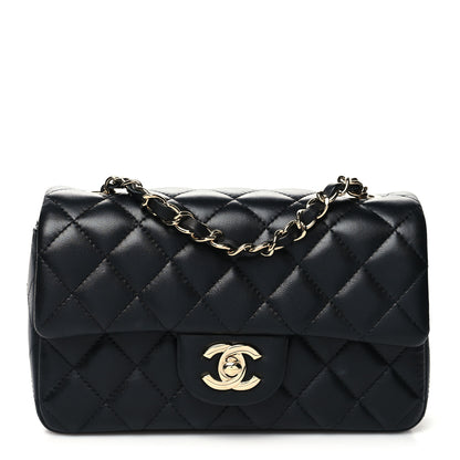 Chanel Lambskin Quilted Mini Rectangular Flap Black 1 of 10